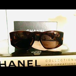 Chanel Tortoise Shell Sunglasses cc gold logo